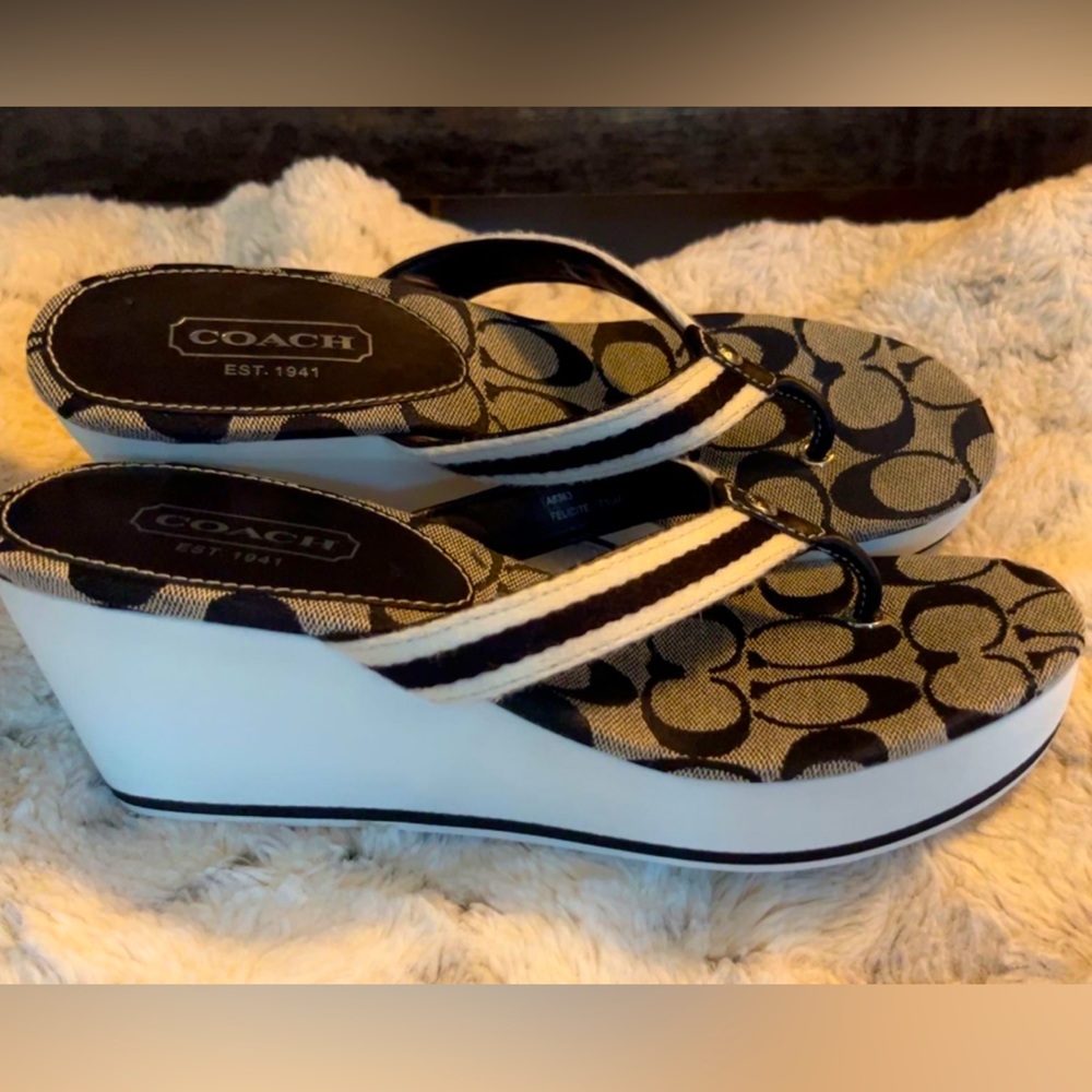 Coach Signature Wedge Sandals